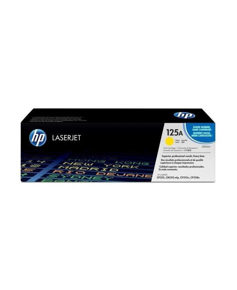 TONER HP 125A (CB542A) jaune - cartouche authentique pour imprimantes HP Color LaserJet CP1215/CP1515/CP1518/CM1312MFP