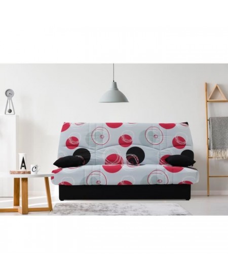 Clic clac 3 places DREAM - Tissu 100% Coton imprimé Planete - Couchage 125x190 cm - L190 x P92 x H96 cm