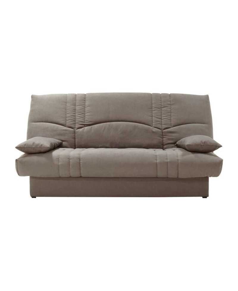 Clic clac 3 places THELMA - Tissu Soro taupe - Couchage 125x190 cm - L190 x P92 x H96 cm