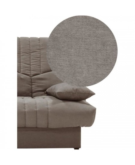 Clic clac 3 places THELMA - Tissu Soro taupe - Couchage 125x190 cm - L190 x P92 x H96 cm