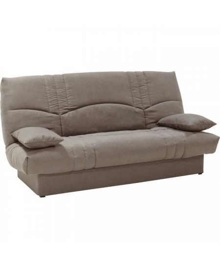 Clic clac 3 places THELMA - Tissu Soro taupe - Couchage 125x190 cm - L190 x P92 x H96 cm