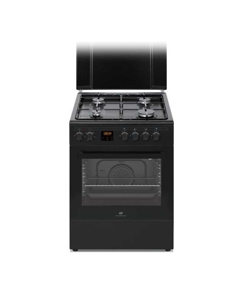 Cuisiniere gaz CONTINENTAL EDISON CECG60FCB1 - 4 feux - L59,8 x P61 xH83cm- Noir