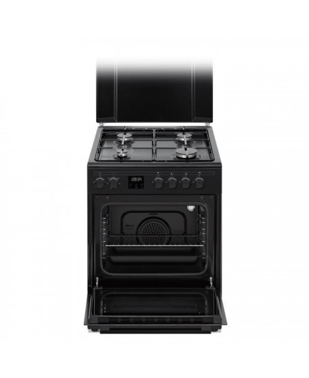 Cuisiniere gaz CONTINENTAL EDISON CECG60FCB1 - 4 feux - L59,8 x P61 xH83cm- Noir