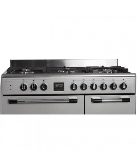 Cuisiniere piano gaz 3 fours électriques CONTINENTAL EDISON CECP903FIX 5 feux - Inox - Largeur 90 cm