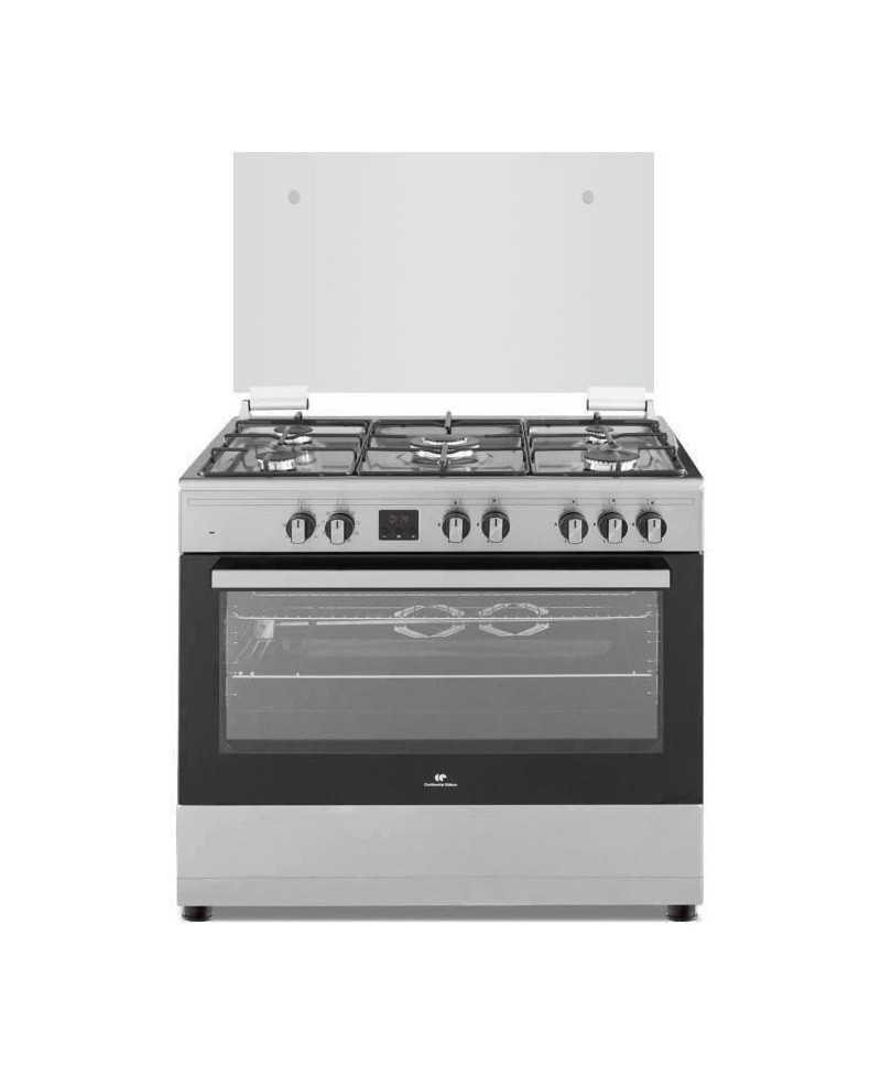 CONTINENTAL EDISON Cuisiniere piano four multifonctions catalyse 95L affichage digital L90 xH 85 cm INOX