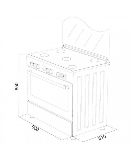 CONTINENTAL EDISON Cuisiniere piano four multifonctions catalyse 95L affichage digital L90 xH 85 cm INOX