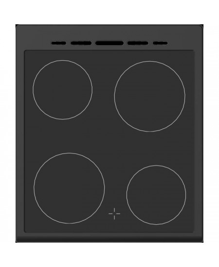 Cuisiniere vitrocéramique CONTINENTAL EDISON CECV50FCB - 4 feux - L49,8 x H86 xP67 cm - Noir