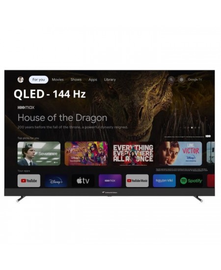 CONTINENTAL EDISON - CELEDGAM65QL24B6 - TV LED - 4K UHD QLED 144Hz- 65 (164 cm) - Smart Google TV - Wifi Bluetooth - 4xHDMI - 3x