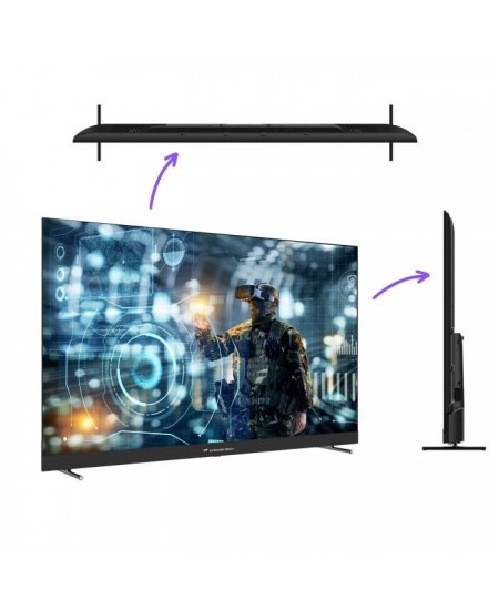 CONTINENTAL EDISON - CELEDGAM65QL24B6 - TV LED - 4K UHD QLED 144Hz- 65 (164 cm) - Smart Google TV - Wifi Bluetooth - 4xHDMI - 3x