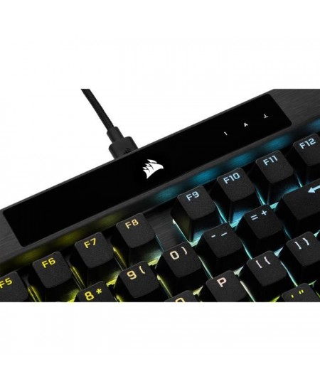 Clavier Gamer - AZERTY - CORSAIR - K70 RGB PRO - Mécanique - Touches PBT Double Shot Pro - Cherry MX Rouge - Noir - (CH-9109410