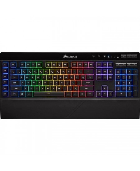 CORSAIR Clavier Gamer Membrane K57 RGB - Sans fil - Rétroéclairé RGB LED - Noir - AZERTY (CH-925C015-FR)