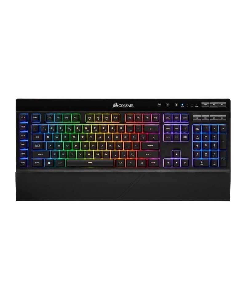 CORSAIR Clavier Gamer Membrane K57 RGB - Sans fil - Rétroéclairé RGB LED - Noir - AZERTY (CH-925C015-FR)