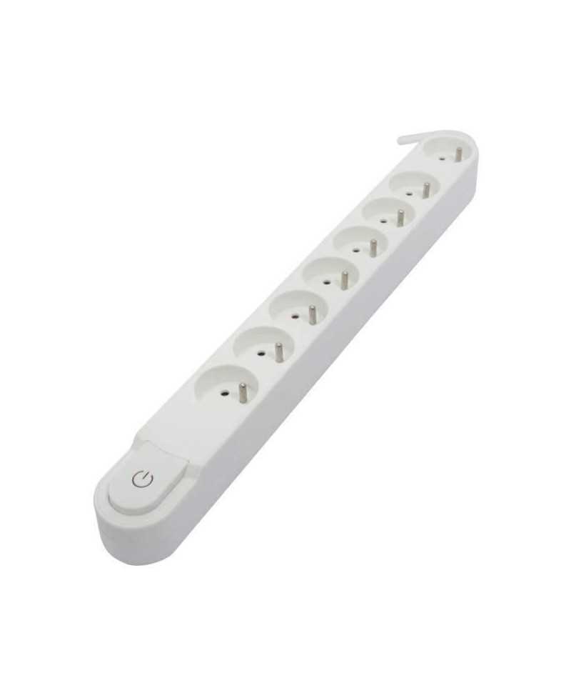 CHACON Bloc multiprise 8 prises 16A avec interrupteur, câble 3 m HO5VV-F 3x1,5 mm² blanc