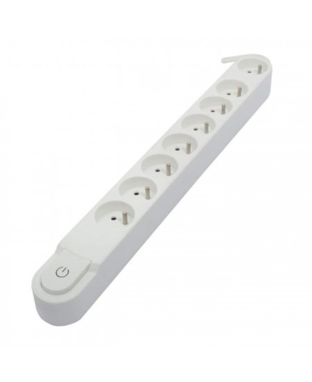 CHACON Bloc multiprise 8 prises 16A avec interrupteur, câble 3 m HO5VV-F 3x1,5 mm² blanc