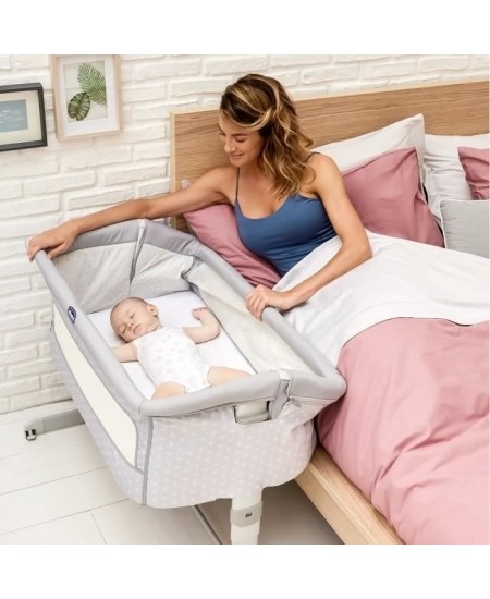 Berceau cododo Next2Me Dream Silver - CHICCO - A partir de 0 mois - Hauteur réglable - Matelas inclus