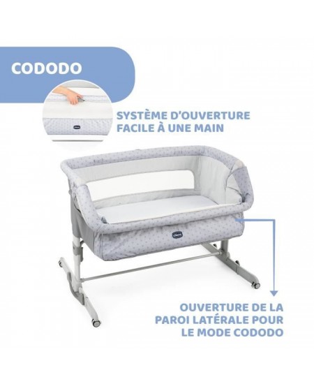 Berceau cododo Next2Me Dream Silver - CHICCO - A partir de 0 mois - Hauteur réglable - Matelas inclus