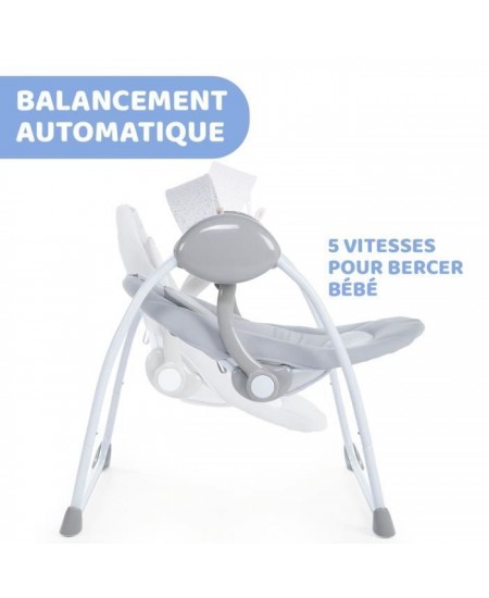 Balancelle Relax and Play - CHICCO - Gris - Balancement automatique - Barre de jeu - Siege rembourré