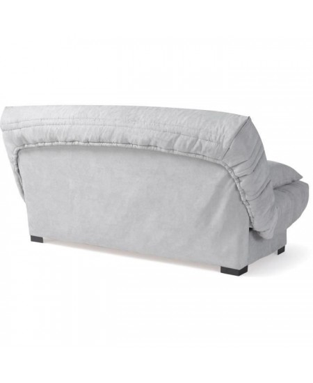 Banquette clic clac 3 places - Matelas 17 cm - Tissu gris clair - L199 x P96 x H103 cm - CHLoe