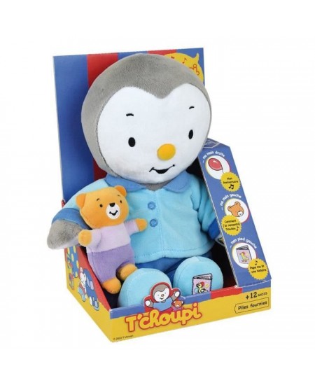 Peluche T'CHOUPI Raconte moi une histoire - JEMINI - ± 30 cm - Bleu - Enfant - Mixte