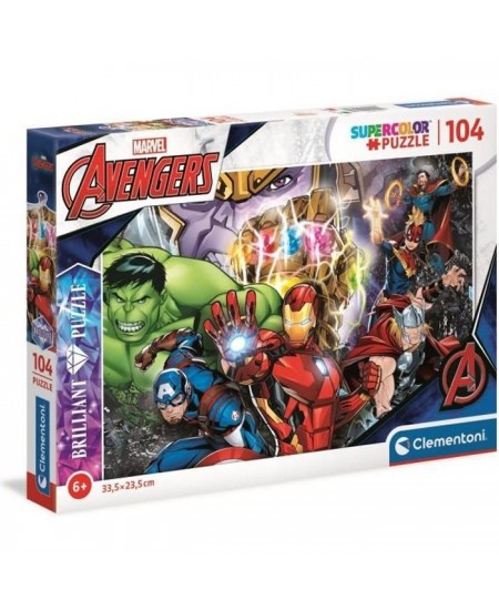 Clementoni - Marvel - Puzzle Brilliant 104 pieces - Theme Dessins animés et BD - 33,5 x 23,5 cm - Fabriqué en Italie