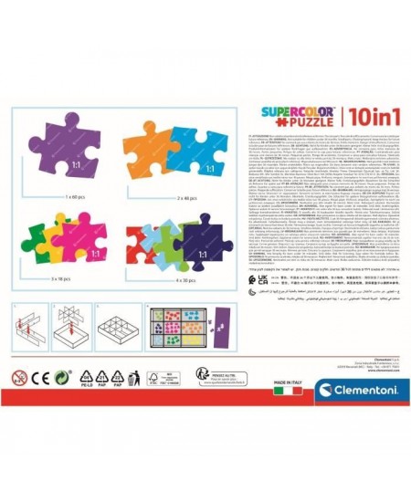 CLEMENTONI - Puzzle 10 en 1 Peppa Pig - Moins de 100 pieces - Pour enfant