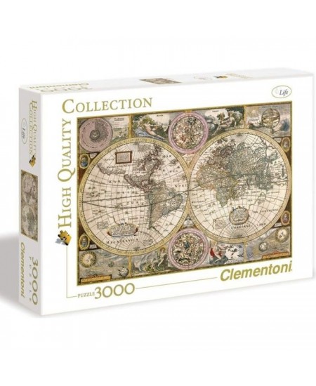 Clementoni - Puzzle Carte Antique - 3000 pieces - A partir de 10 ans - Fabriqué en Italie