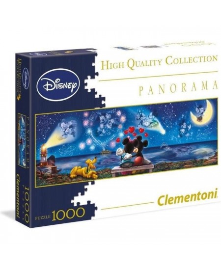 Clementoni - Puzzle Panorama - 1000 pieces - Mickey et Minnie - Fabriqué en Italie