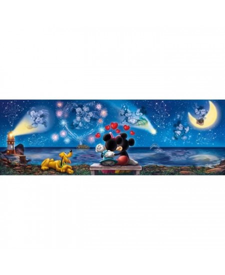 Clementoni - Puzzle Panorama - 1000 pieces - Mickey et Minnie - Fabriqué en Italie