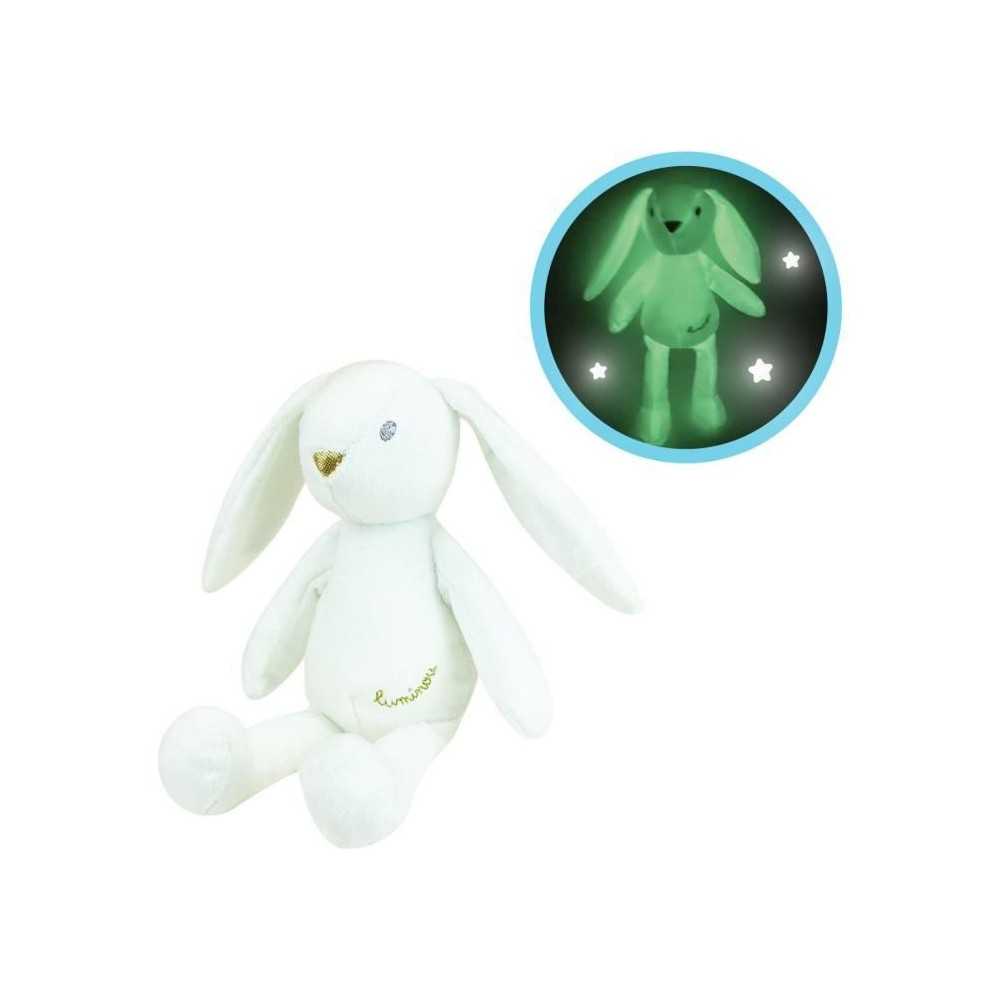 JEMINI Luminou Lapin blanc Peluche lumineuse naturelle fonctionne sans