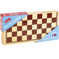 Jeu de Dames en Bois - Jeujura - 8131 - Coffret Pliant - 30x30x2cm - F