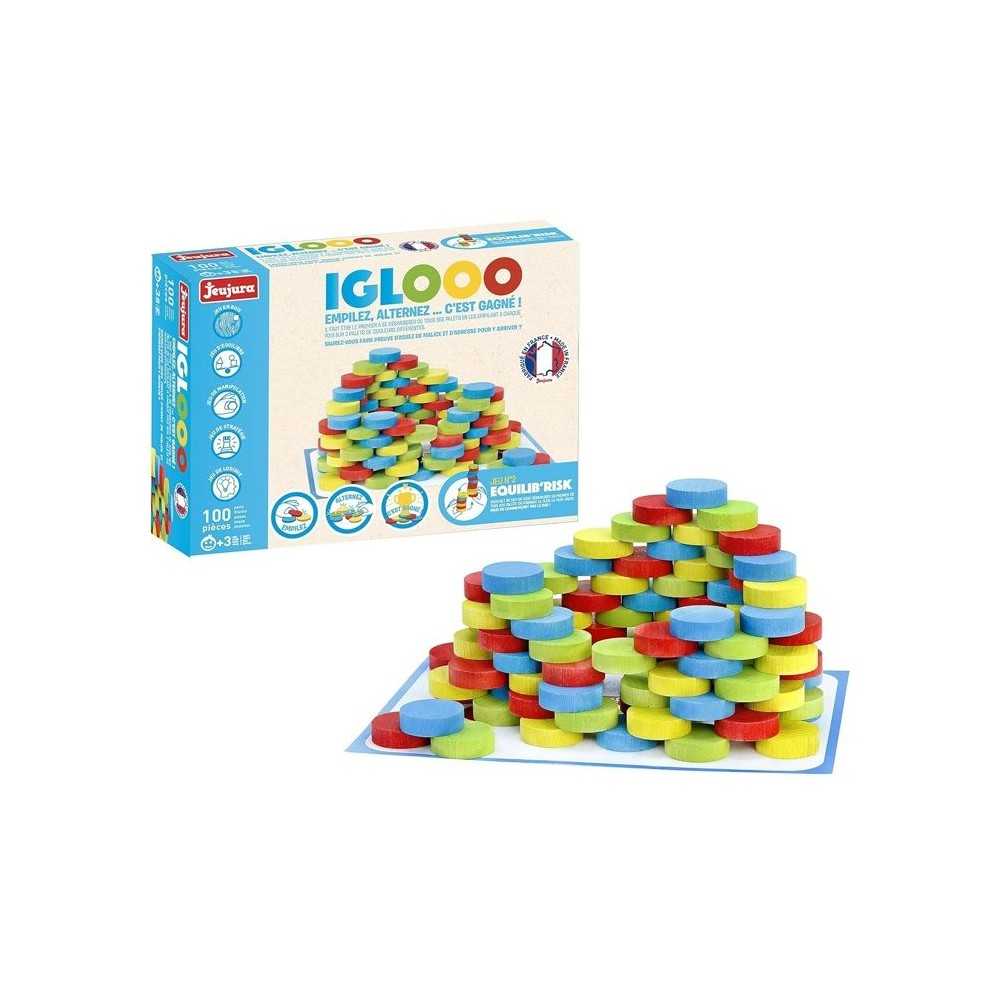 Iglooo 100 Pieces - JEUJURA - Jeu d'Adresse et de Logique avec Palets