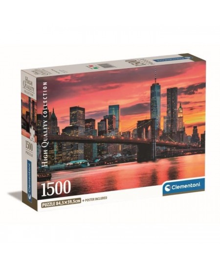 Clementoni - 1500p East River at Dusk - 59,2 x 84,3 cm - Avec poster