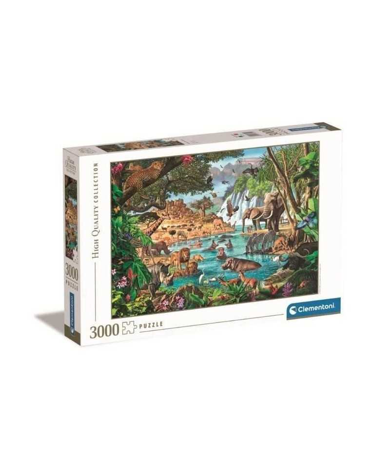 Puzzle 3000 pieces - Clementoni - African Waterhole - Images captivantes - Matériau résistant