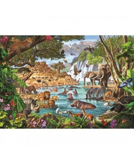 Puzzle 3000 pieces - Clementoni - African Waterhole - Images captivantes - Matériau résistant