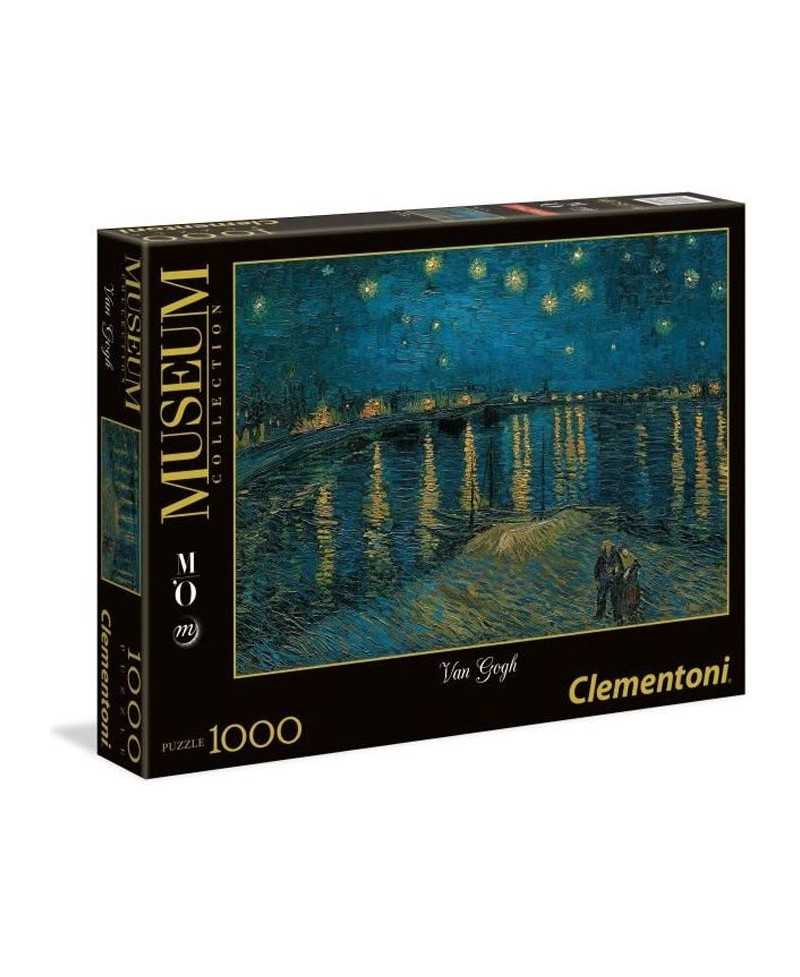 Clementoni - Puzzle Van Gogh Nuit étoilée sur le Rhône - 1000 pieces - 69x50cm - Fabriqué en Italie