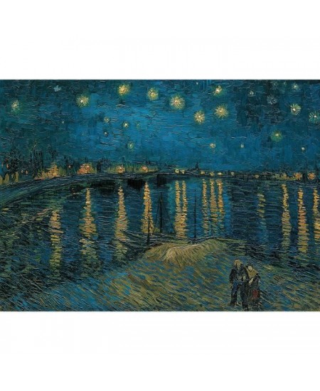 Clementoni - Puzzle Van Gogh Nuit étoilée sur le Rhône - 1000 pieces - 69x50cm - Fabriqué en Italie