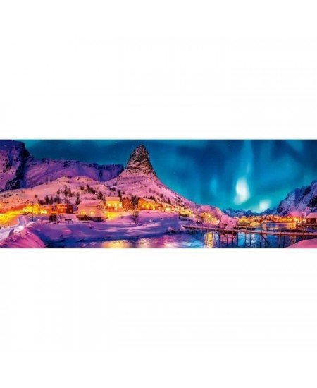 Puzzle panoramique Clementoni - Colorful Night over Lofoten Islands - 1000 pieces