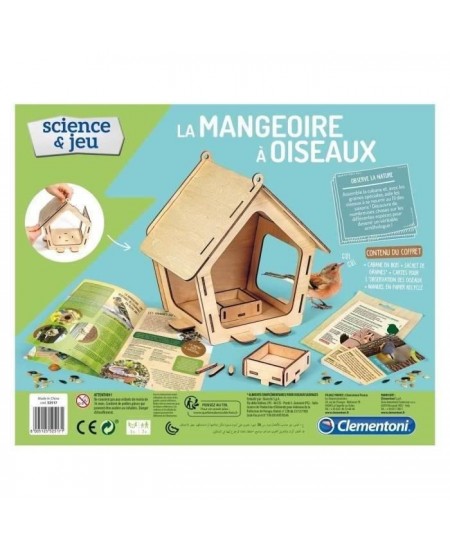 Mangeoire pour oiseaux - CLEMENTONI - 52517 - Bois - Assemblage - Décoration