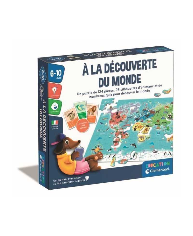 Clementoni - Puzzle a la découverte du monde - Avec activités, défis, tombola et jeu de recherche - Dés 6 ans