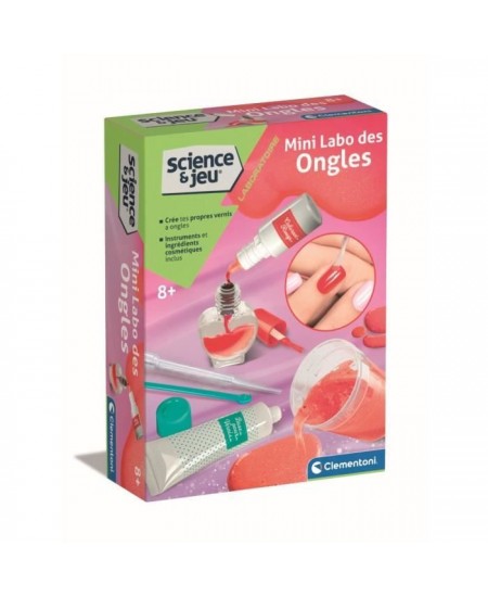 Clementoni - Sciences et Jeu - Mini Labo des ongles - Créer ton propre vernis a ongles - Dés 8 ans