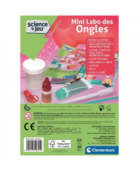 Clementoni - Sciences et Jeu - Mini Labo des ongles - Créer ton propre vernis a ongles - Dés 8 ans