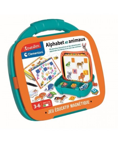 Mallette Lettres & Animaux magnétiques - Clementoni - Des 3 ans - Multicolore - Intérieur