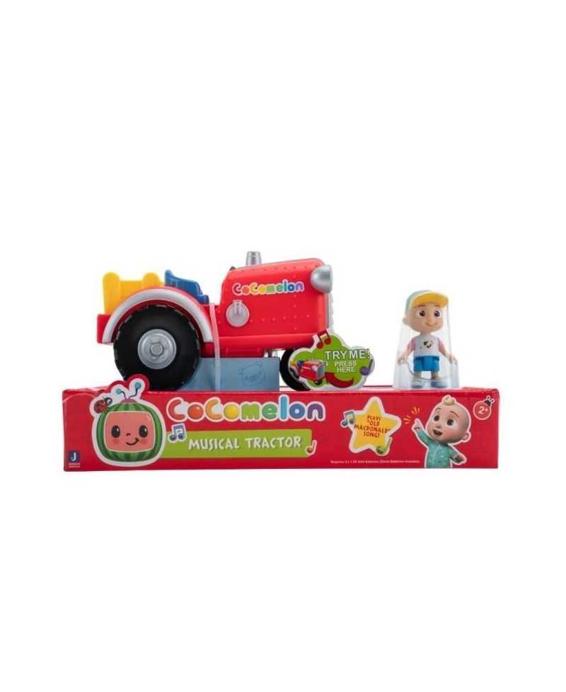 Figurine miniature - BANDAI - CoComelon Tracteur Musical Rouge - Tracteur Musical Et Sa Figurine 7cm - WT0038