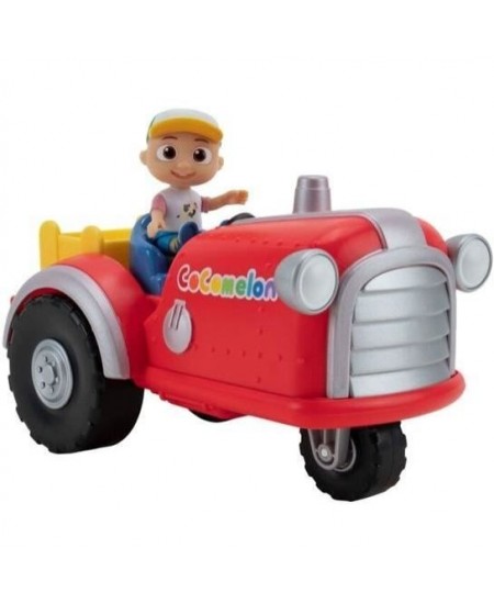 Figurine miniature - BANDAI - CoComelon Tracteur Musical Rouge - Tracteur Musical Et Sa Figurine 7cm - WT0038