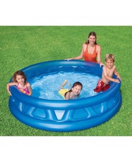 Piscine gonflable ronde Soft Side Pool pour enfant et famille - INTEX - 188x46cm - Capacité 666L - Bleu