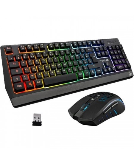 Pack Gamer 2 en 1 - The G-Lab - COMBO TUNGSTEN - Souris Sans Fil - Clavier Sans Fil