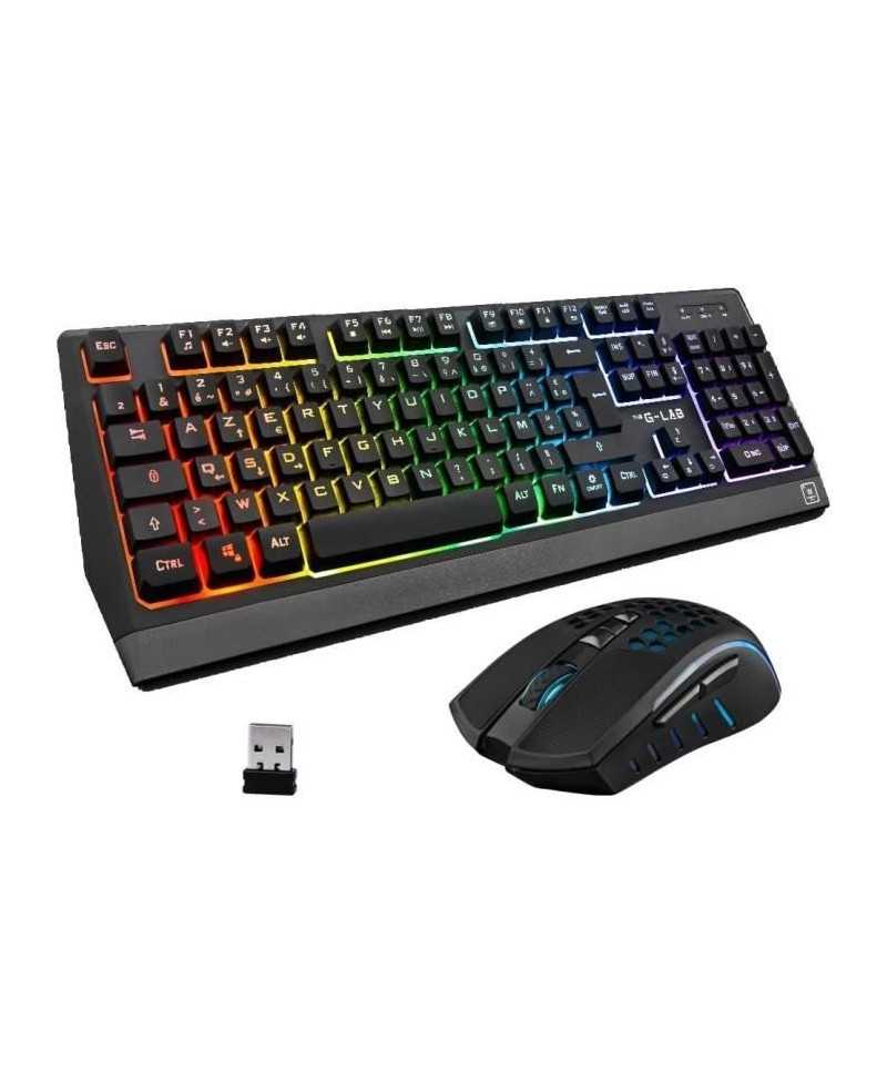 Pack Gamer 2 en 1 - The G-Lab - COMBO TUNGSTEN - Souris Sans Fil - Clavier Sans Fil