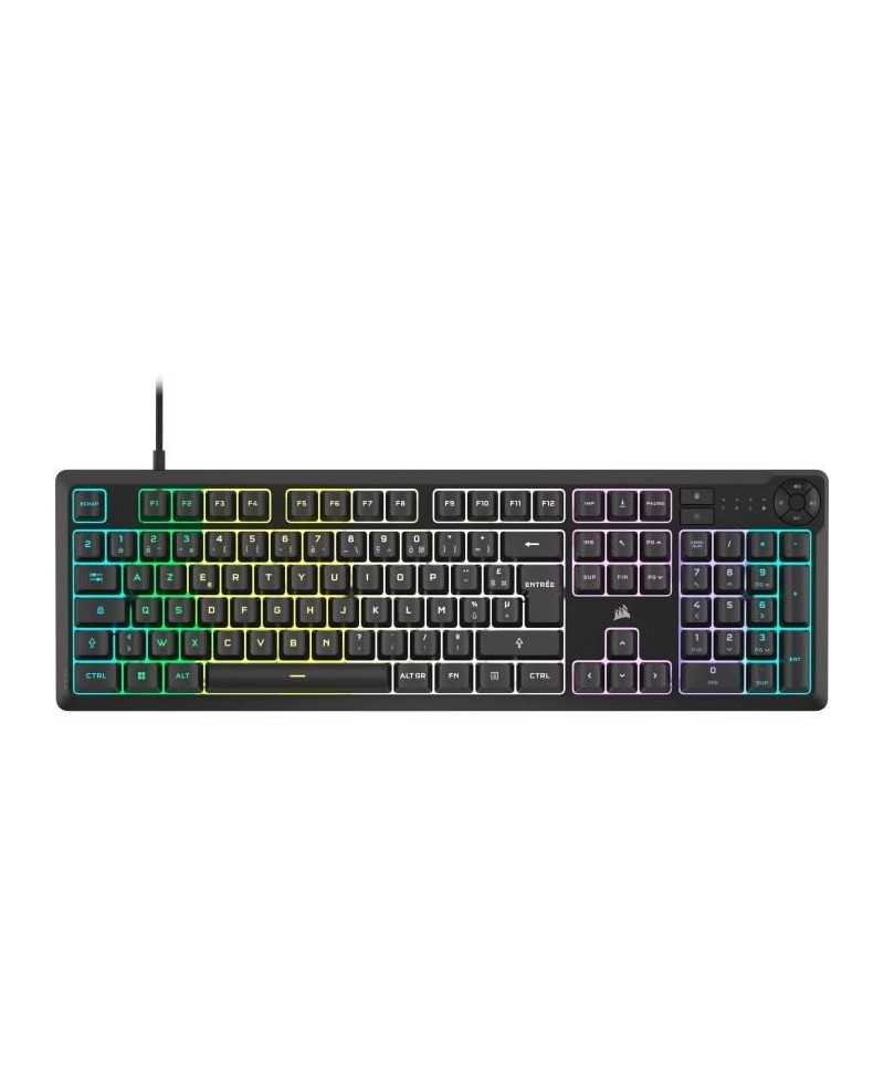 Clavier gaming filaire a membrane - CORSAIR - K55 CORE RGB - Rétroéclairage RGB 10 zones - Gris - Silencieux et réactif