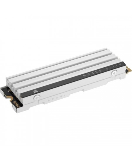 Disque SSD interne - CORSAIR - MP600 ELITE 1TB Gen4 PCIe x4 NVMe M.2 SSD optimisé pour PS5 avec dissipateur LP - Blanc