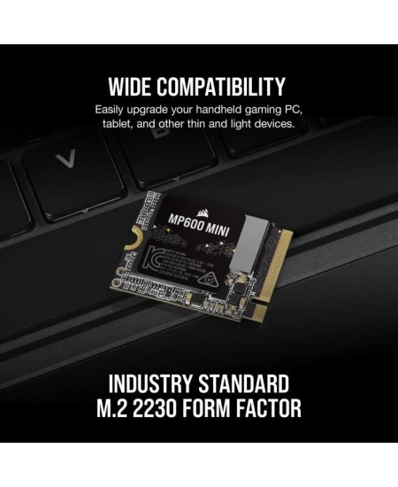 SSD interne - CORSAIR - MP600 Mini 1 to M.2 2230 NVMe PCIe x4 Gen4 2 SSD - Jusqu'a 4 800 Mo/Sec - 3D TLC NAND Haute Densité - N